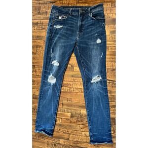 American Eagle Size 32x30 Men's Slim Fit NE(X)T LEVEL FLEX Distressed Blue Jeans